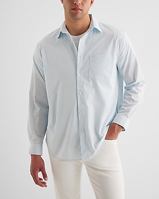 Relaxed Solid Stretch Cotton Shirt