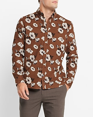 Floral Stretch Corduroy Shirt