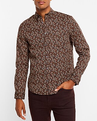 Floral Print Stretch Cotton Shirt