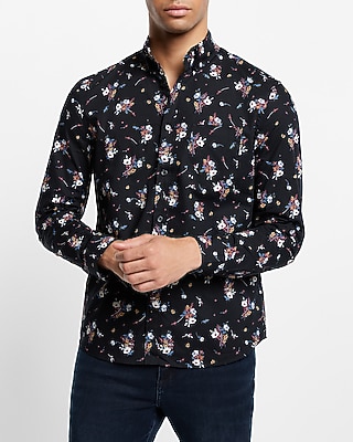 Floral Print Stretch Cotton Shirt