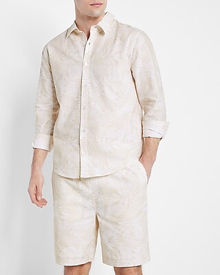 Rachel Zoe Tropical Print Linen-Blend Shirt