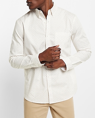 Mini Dot Print Stretch Cotton Shirt