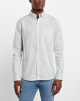 Dot Print Stretch Cotton Shirt