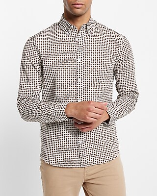 Box Print Stretch Cotton Shirt