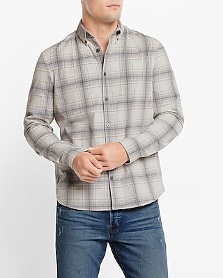 Plaid Stretch Corduroy Shirt