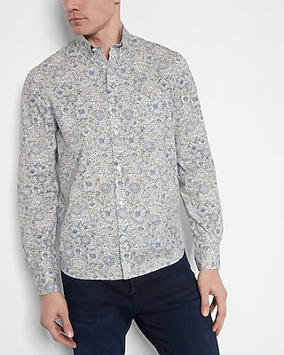 Floral Print Stretch Cotton Shirt