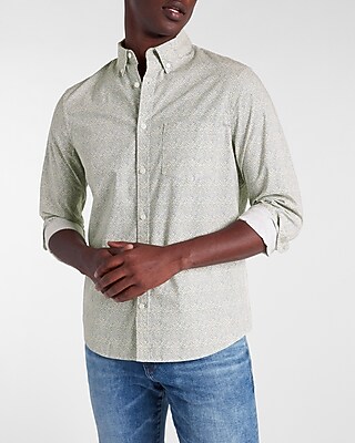 Slim Floral Stretch Cotton Shirt