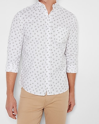 Floral Print Stretch Cotton Shirt