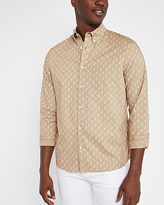 Geo Print Stretch Cotton Shirt