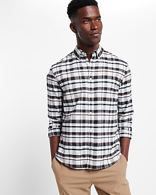 Plaid Stretch Oxford Shirt