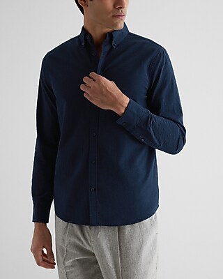 Seersucker Stretch Cotton Shirt