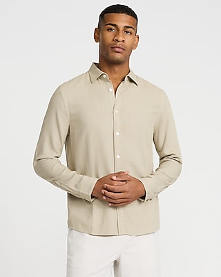 Express Men's Linen-Blend Shirt in Tan