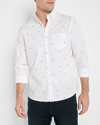 Geo Print Stretch Cotton Shirt