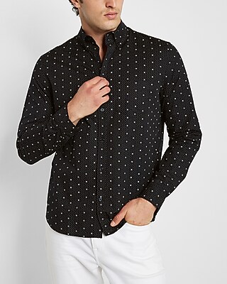 Geo Print Stretch Cotton Shirt