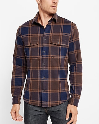Plaid Sweater Flannel Blue Men's S