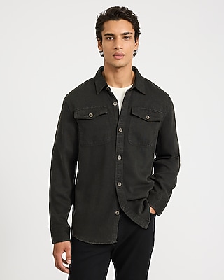 Double Flap Pocket Garment Wash Denim Shirt Jacket