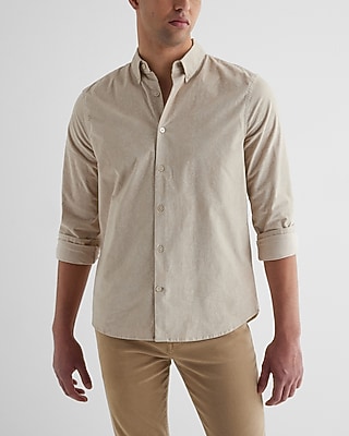 Floral Stretch Corduroy Shirt Neutral Men's L