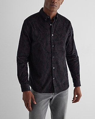 Floral Stretch Corduroy Shirt