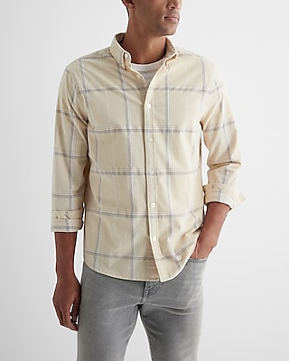 Plaid Stretch Corduroy Shirt