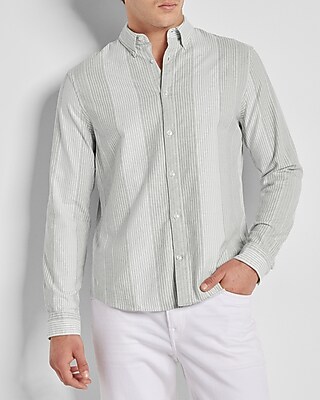 Slim Striped Stretch Oxford Shirt