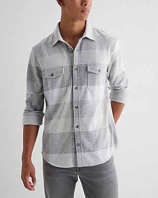 Plaid Double Pocket Sweater Flannel Shirt