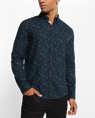 Floral Stretch Flannel Shirt