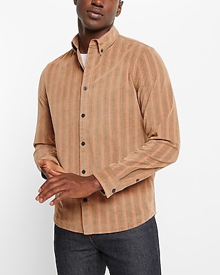 Striped Stretch Corduroy Shirt