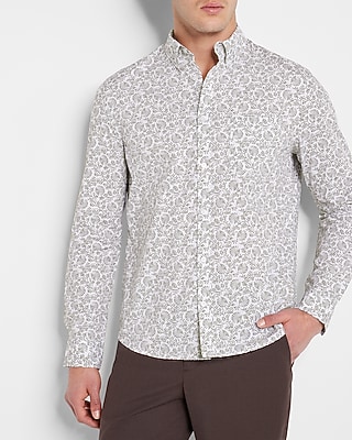 Floral Print Stretch Cotton Shirt