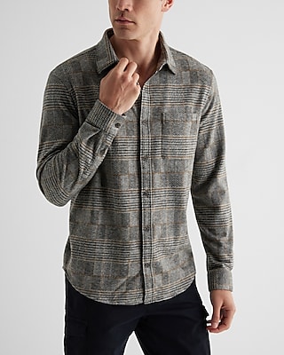 Plaid Sweater Flannel Shirt