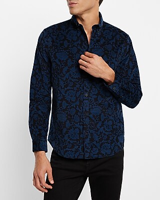 Floral Stretch Corduroy Shirt