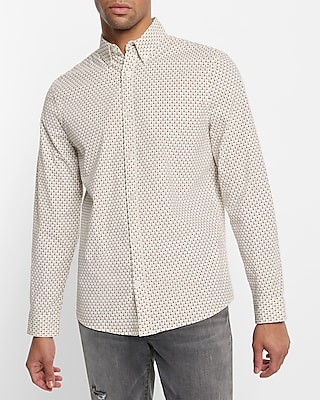 Mini Geo Print Stretch Corduroy Shirt