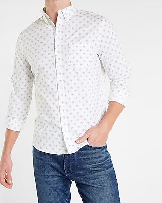 Geo Print Stretch Cotton Shirt