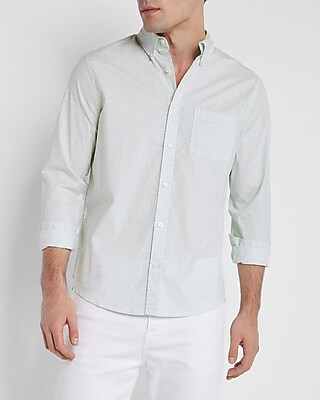 Geo Print Stretch Cotton Shirt