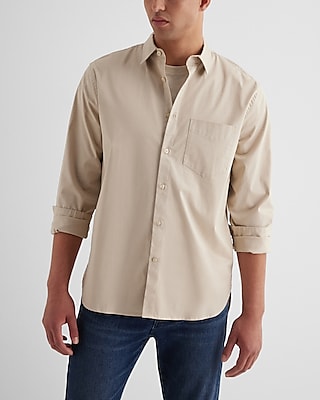 Relaxed Single Pocket Stretch Cotton Shirt