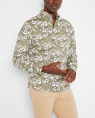 Floral Print Stretch Cotton Shirt