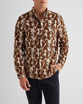 Floral Stretch Corduroy Shirt
