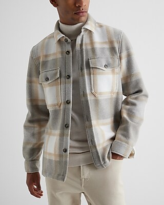 Plaid Knit Shirt Jacket