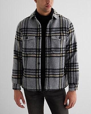 Plaid Knit Shirt Jacket