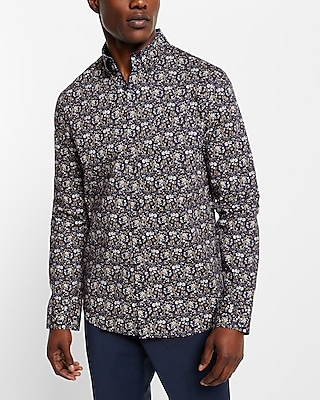 Floral Print Stretch Cotton Shirt
