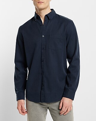 Solid Casual Shirt  Blue Men's M Tall