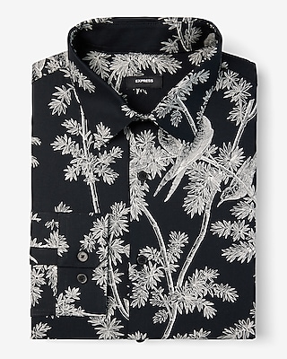 Slim Illustrated Tree Stretch 1Mx Dress Shirt