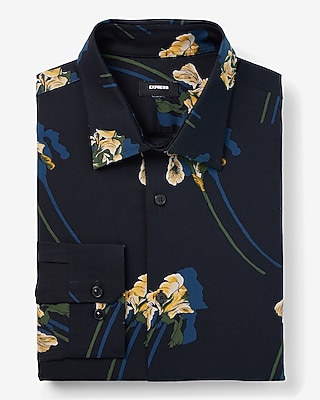 Slim Shadowed Floral Stretch 1Mx Dress Shirt