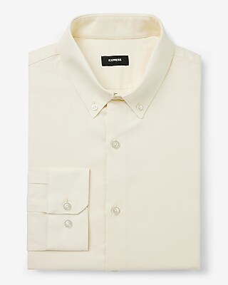 Classic Solid Stretch Pinpoint Oxford 1Mx Dress Shirt Neutral Men's XS