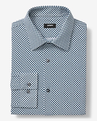 Slim Geo Diamond Stretch Modern Tech 1MX Dress Shirt