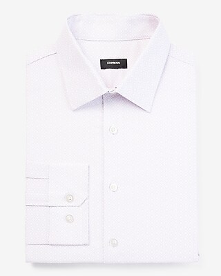 Extra Slim Geo Print Stretch 1Mx Dress Shirt Purple Men's XXL Tall