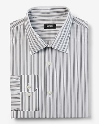 Classic Multi Stripe Stretch 1Mx Dress Shirt White Men's S