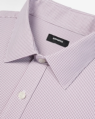 Extra Slim Mini Grid Wrinkle-Resistant Performance Dress Shirt