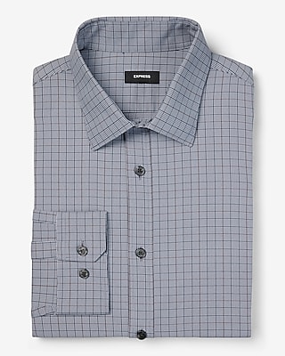 Extra Slim Plaid Wrinkle-Resistant Performance Dress Shirt Men's