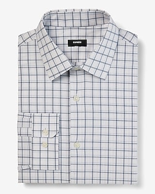 Classic Plaid Stretch 1Mx Dress Shirt Men's S