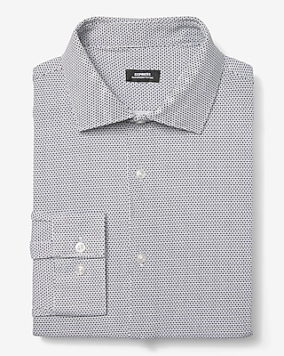 Slim Mini Vintage Floral Spread Collar Stretch Modern Tech 1MX Dress Shirt